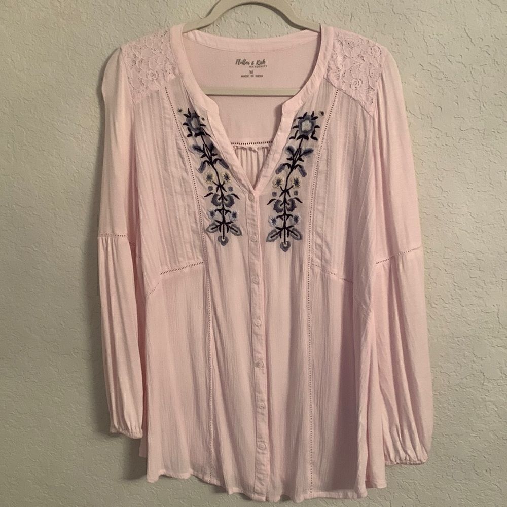 FLUTTER & KICK Tunic, Long Sleeve, 100%Cotton. Size M